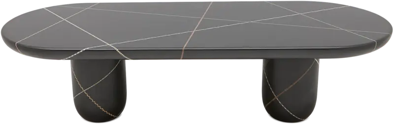 MarquetryMania Dining Table, Dark Grey